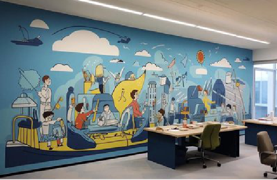 城固办公室墙绘的特点。