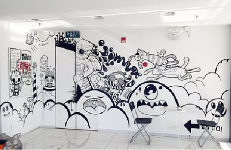 城固手绘墙并非传统涂鸦。